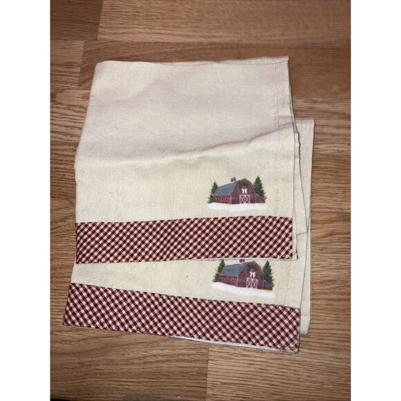 Barn Greetings Napkin Set Of 2 Park West Designs Country Farm Decor New - Picture 4 of 4